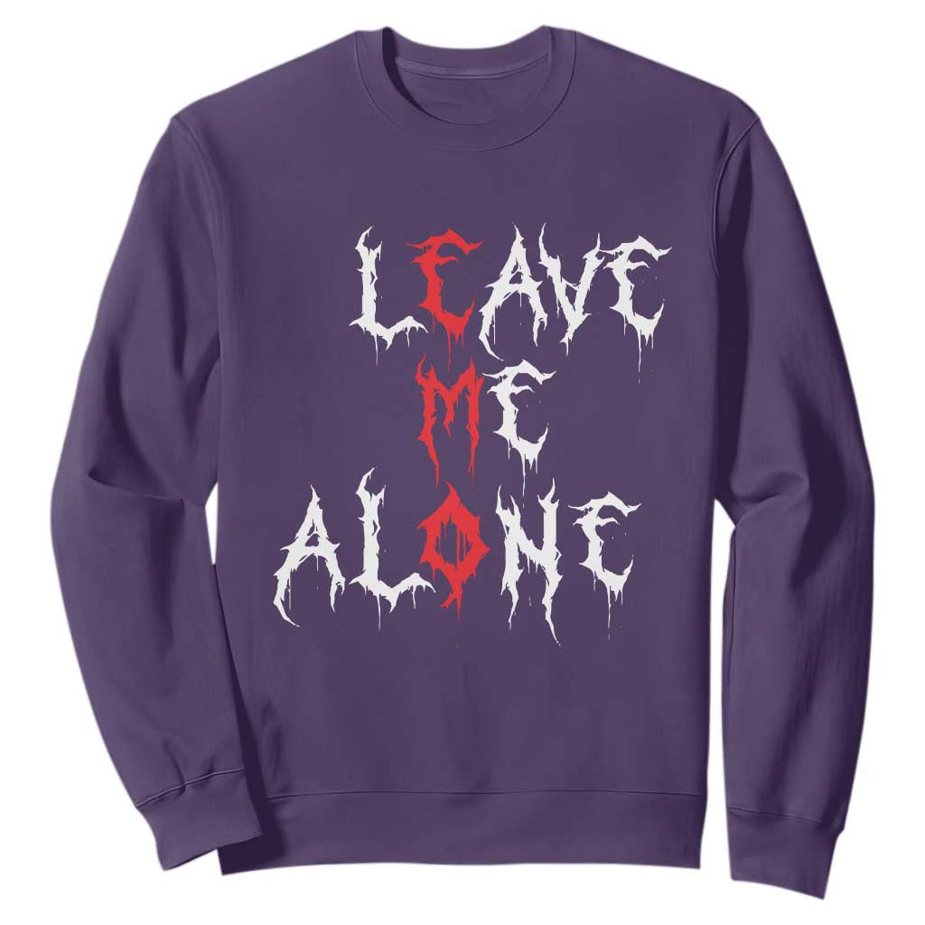 Leave me Alone Emo Sweatshirt Aesthetic Goth Scene Alternative Music TS10 Purple Print Your Wear