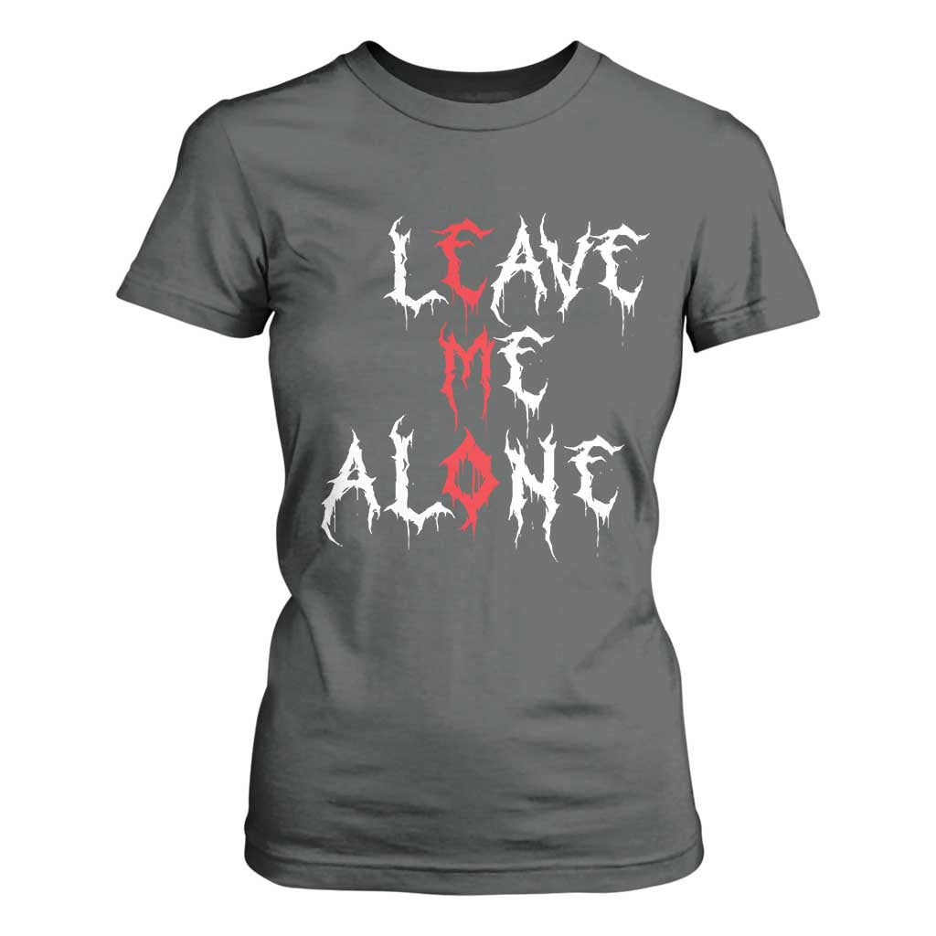 Leave me Alone Emo T Shirt For Women Aesthetic Goth Scene Alternative Music TS10 Dark Heather Print Your Wear