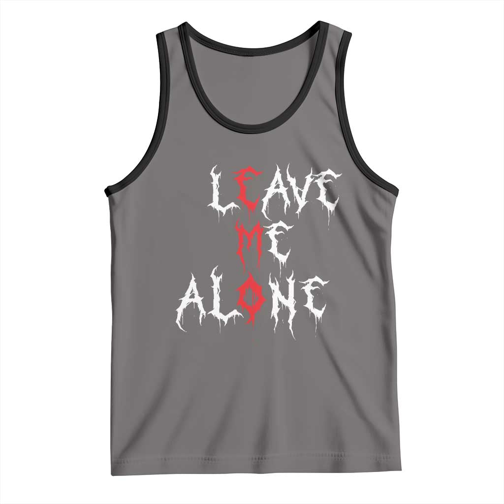 Leave me Alone Emo Tank Top Aesthetic Goth Scene Alternative Music TS10 Deep Heather Black Print Your Wear