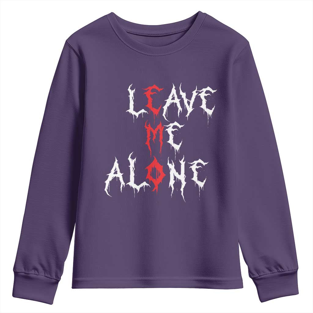 Leave me Alone Emo Youth Sweatshirt Aesthetic Goth Scene Alternative Music TS10 Purple Print Your Wear