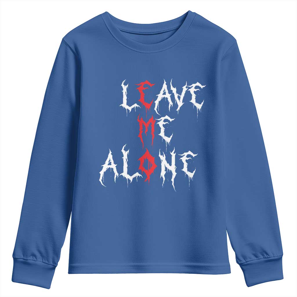 Leave me Alone Emo Youth Sweatshirt Aesthetic Goth Scene Alternative Music TS10 Royal Blue Print Your Wear
