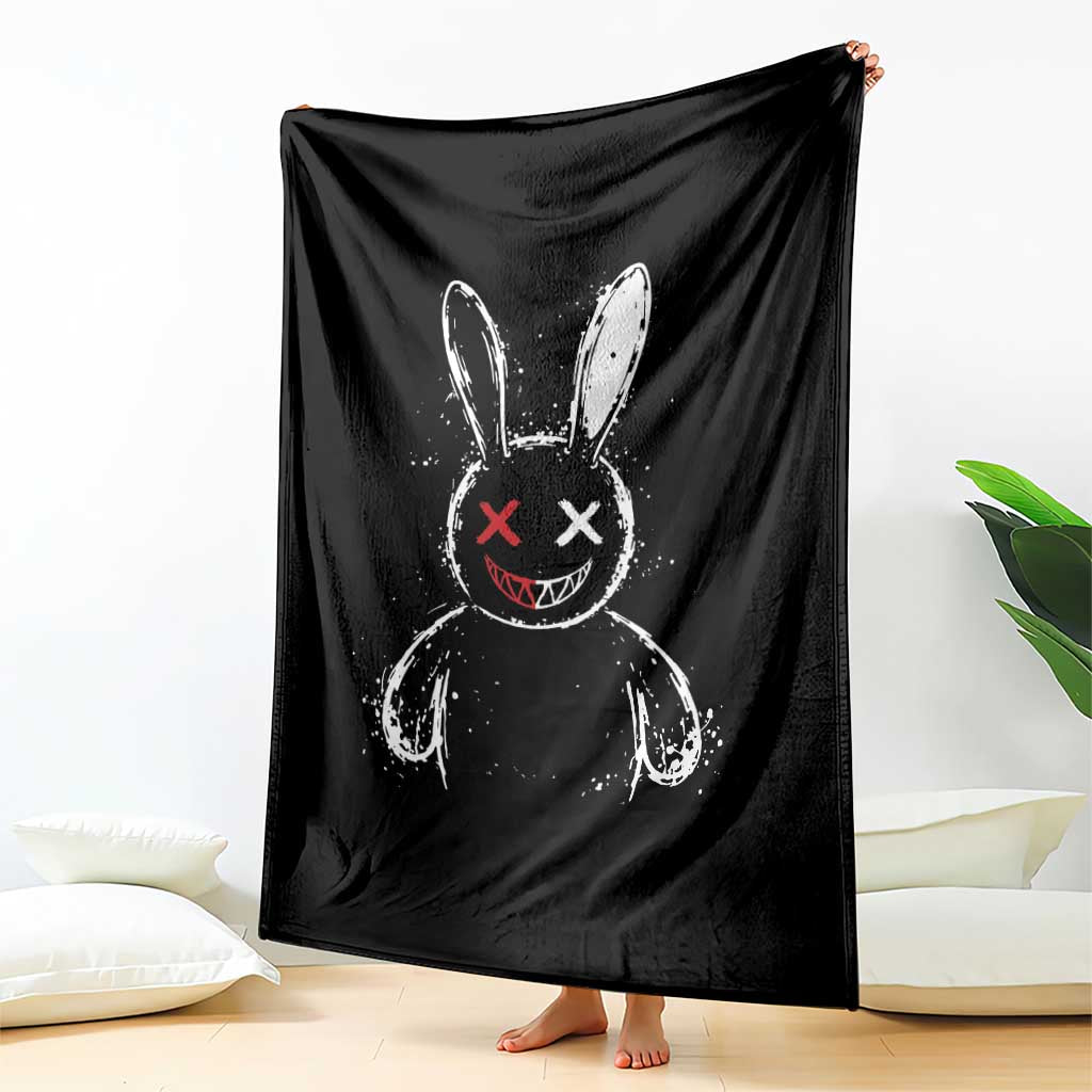 Creepy Cute Bunny Throw Blanket Rabbit Alt Goth Grunge Horror Aesthetic TS10 Print Your Wear