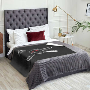 Creepy Cute Bunny Throw Blanket Rabbit Alt Goth Grunge Horror Aesthetic TS10 Print Your Wear