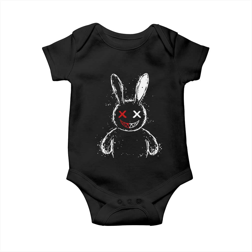Creepy Cute Bunny Baby Onesie Rabbit Alt Goth Grunge Horror Aesthetic TS10 Black Print Your Wear