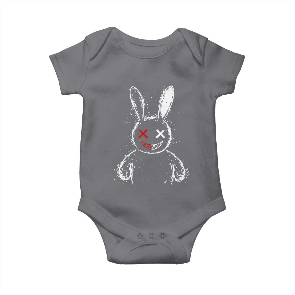 Creepy Cute Bunny Baby Onesie Rabbit Alt Goth Grunge Horror Aesthetic TS10 Charcoal Print Your Wear