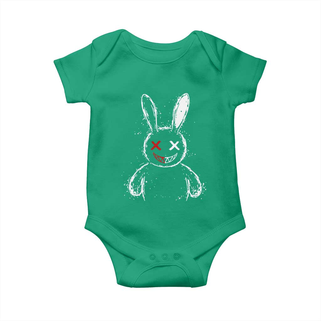 Creepy Cute Bunny Baby Onesie Rabbit Alt Goth Grunge Horror Aesthetic TS10 Irish Green Print Your Wear