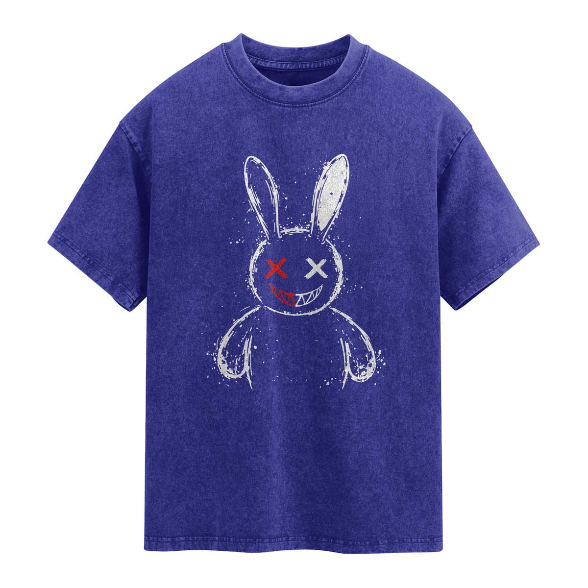 Creepy Cute Bunny Washed Cotton T-Shirt Rabbit Alt Goth Grunge Horror Aesthetic