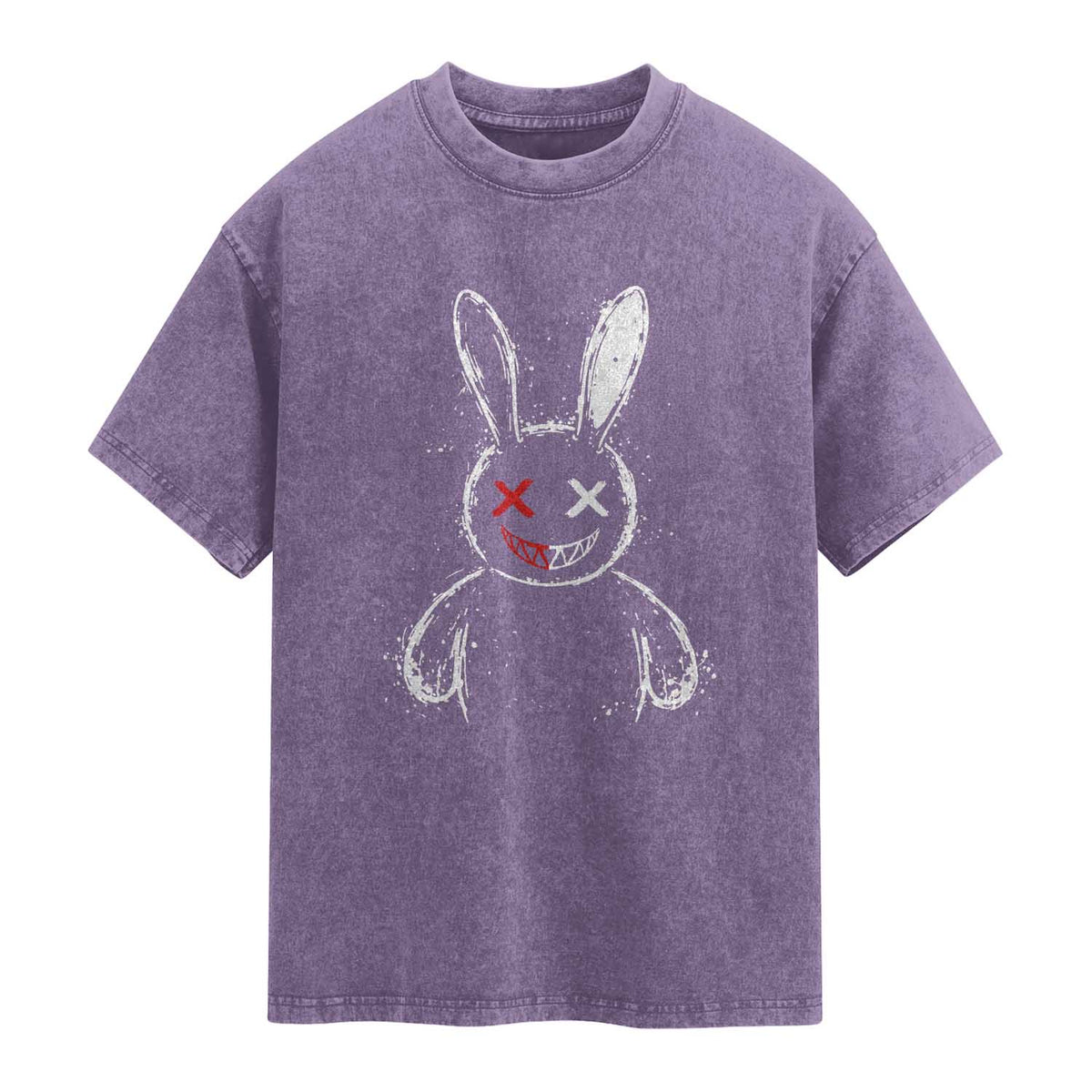 Creepy Cute Bunny Washed Cotton T-Shirt Rabbit Alt Goth Grunge Horror Aesthetic