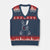 Creepy Cute Bunny V-Neck Knit Sweater Vest Rabbit Alt Goth Grunge Horror Aesthetic TS10 Navy Red Print Your Wear