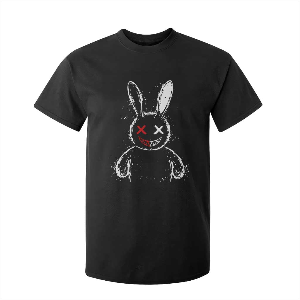 Creepy Cute Bunny T Shirt For Kid Rabbit Alt Goth Grunge Horror Aesthetic TS10 Black Print Your Wear