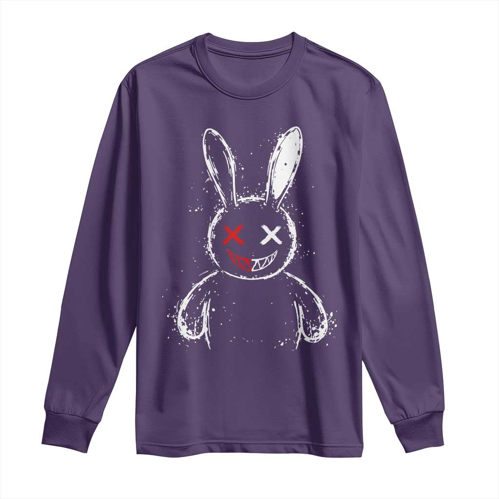 Creepy Cute Bunny Long Sleeve Shirt Rabbit Alt Goth Grunge Horror Aesthetic TS10 Purple Print Your Wear