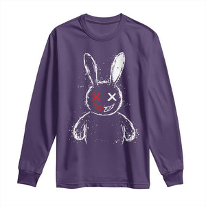 Creepy Cute Bunny Long Sleeve Shirt Rabbit Alt Goth Grunge Horror Aesthetic TS10 Purple Print Your Wear