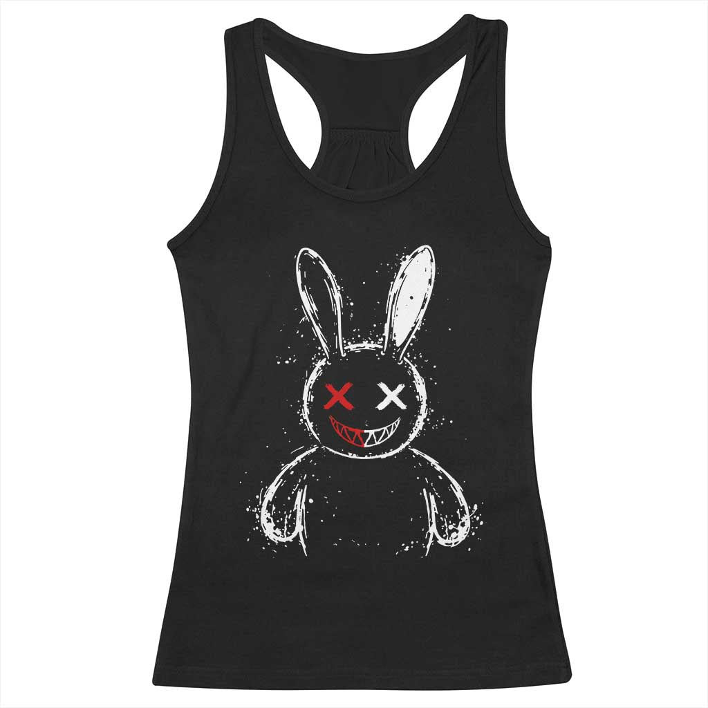 Creepy Cute Bunny Racerback Tank Top Rabbit Alt Goth Grunge Horror Aesthetic TS10 Black Print Your Wear