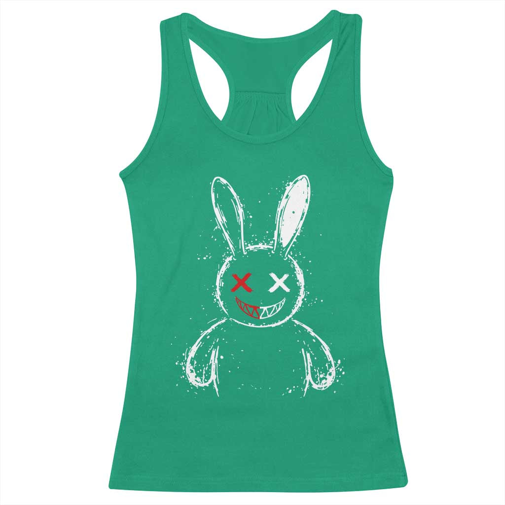 Creepy Cute Bunny Racerback Tank Top Rabbit Alt Goth Grunge Horror Aesthetic TS10 Irish Green Print Your Wear