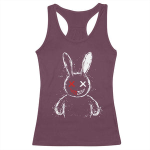 Creepy Cute Bunny Racerback Tank Top Rabbit Alt Goth Grunge Horror Aesthetic TS10 Maroon Print Your Wear