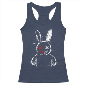 Creepy Cute Bunny Racerback Tank Top Rabbit Alt Goth Grunge Horror Aesthetic TS10 Navy Print Your Wear