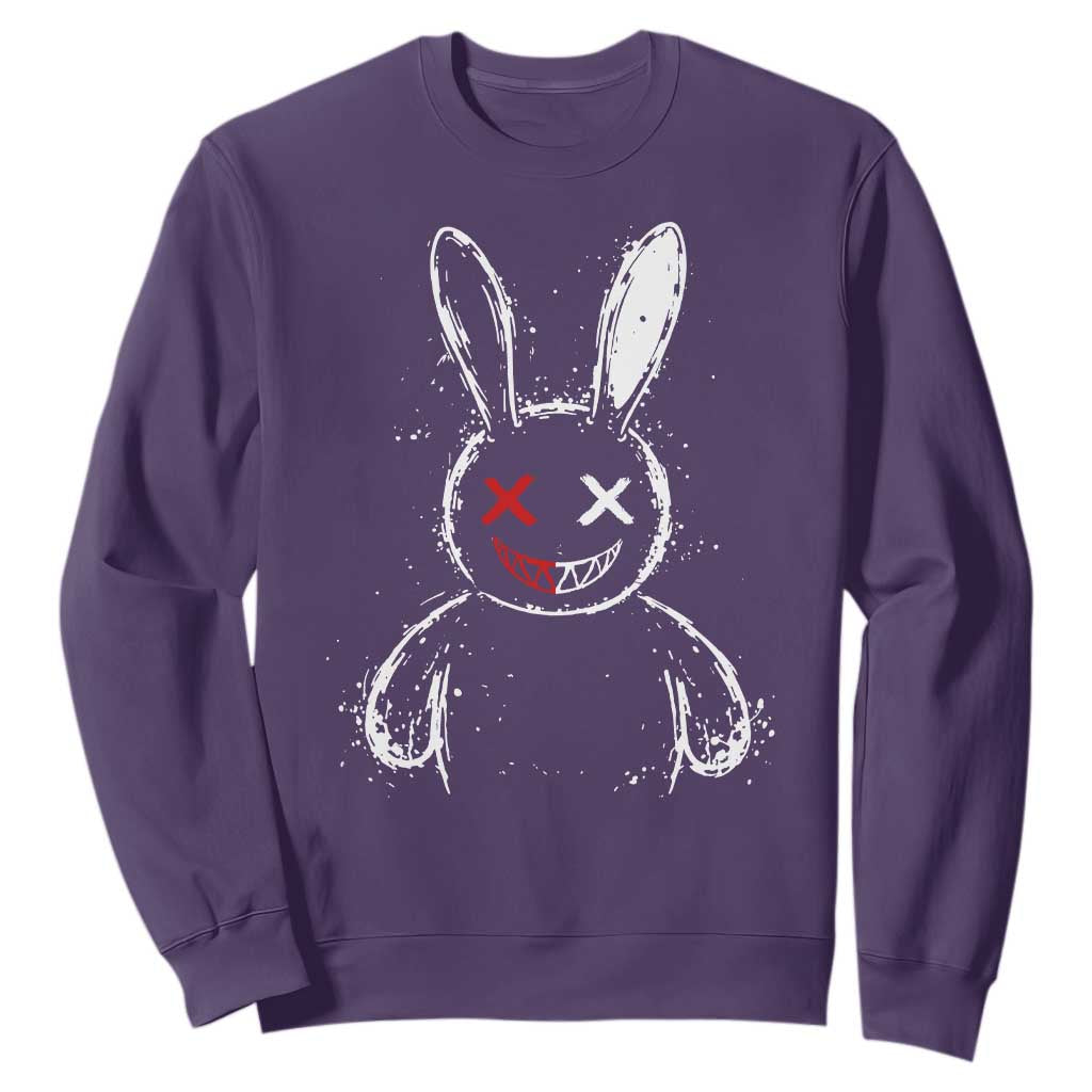 Creepy Cute Bunny Sweatshirt Rabbit Alt Goth Grunge Horror Aesthetic TS10 Purple Print Your Wear