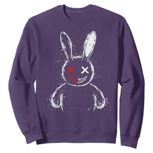 Creepy Cute Bunny Sweatshirt Rabbit Alt Goth Grunge Horror Aesthetic TS10 Purple Print Your Wear