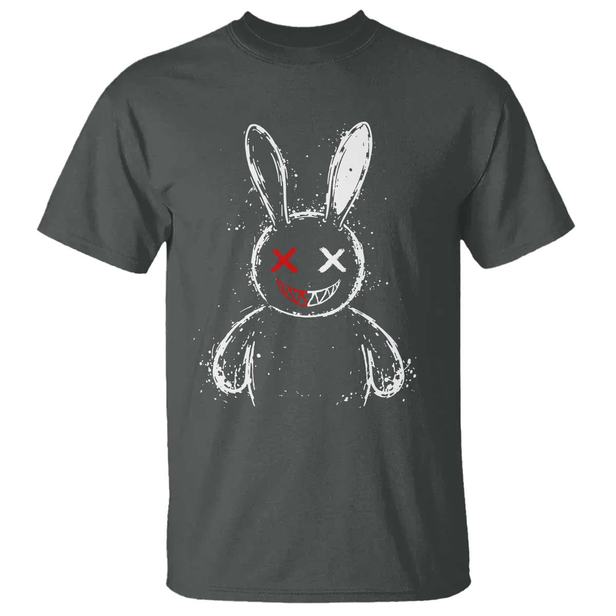 Creepy Cute Bunny T Shirt Rabbit Alt Goth Grunge Horror Aesthetic TS10 Dark Heather Print Your Wear