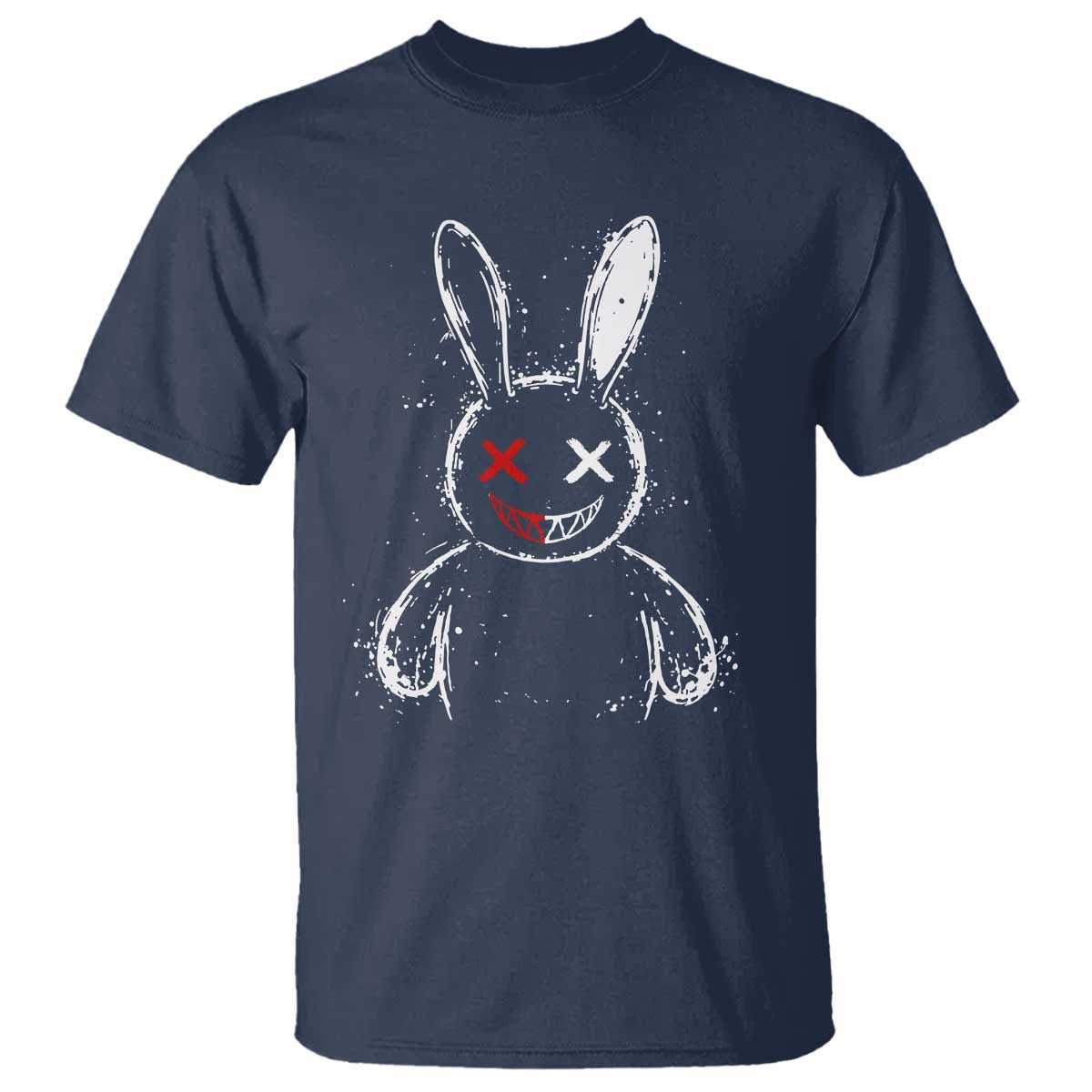 Creepy Cute Bunny T Shirt Rabbit Alt Goth Grunge Horror Aesthetic TS10 Navy Print Your Wear