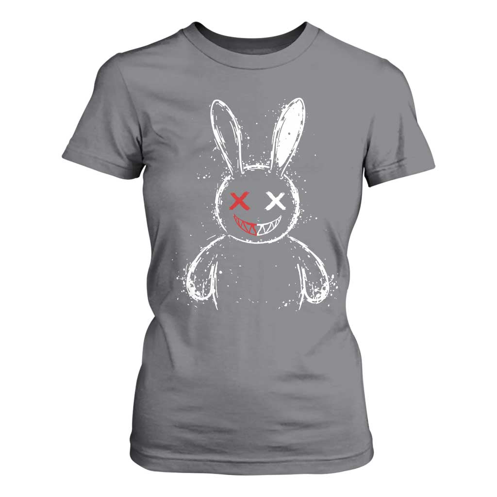 Creepy Cute Bunny T Shirt For Women Rabbit Alt Goth Grunge Horror Aesthetic TS10 Charcoal Print Your Wear