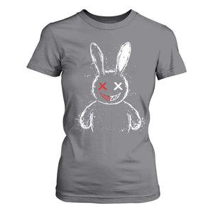 Creepy Cute Bunny T Shirt For Women Rabbit Alt Goth Grunge Horror Aesthetic TS10 Charcoal Print Your Wear