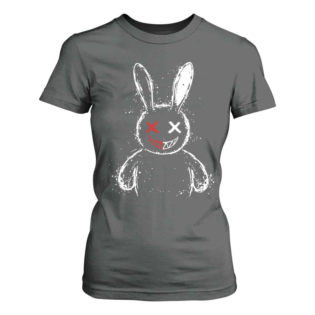 Creepy Cute Bunny T Shirt For Women Rabbit Alt Goth Grunge Horror Aesthetic TS10 Dark Heather Print Your Wear