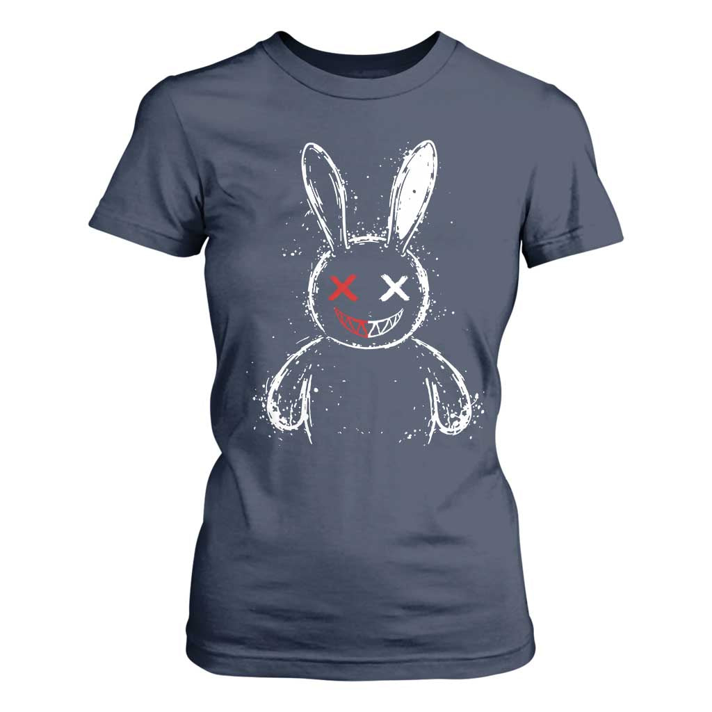 Creepy Cute Bunny T Shirt For Women Rabbit Alt Goth Grunge Horror Aesthetic TS10 Navy Print Your Wear
