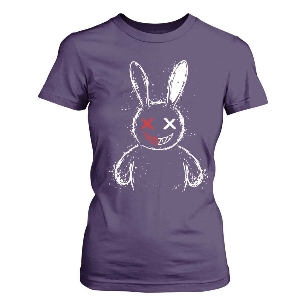 Creepy Cute Bunny T Shirt For Women Rabbit Alt Goth Grunge Horror Aesthetic TS10 Purple Print Your Wear