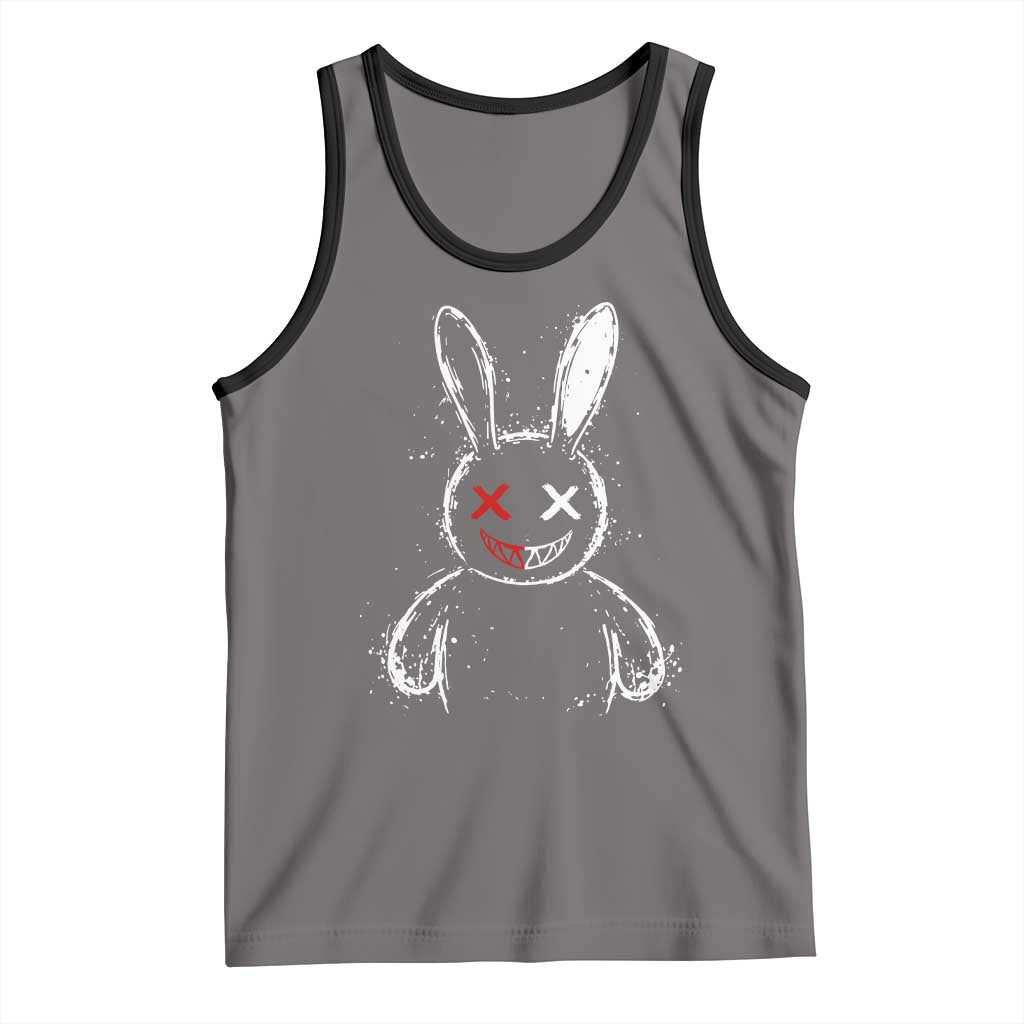 Creepy Cute Bunny Tank Top Rabbit Alt Goth Grunge Horror Aesthetic TS10 Deep Heather Black Print Your Wear