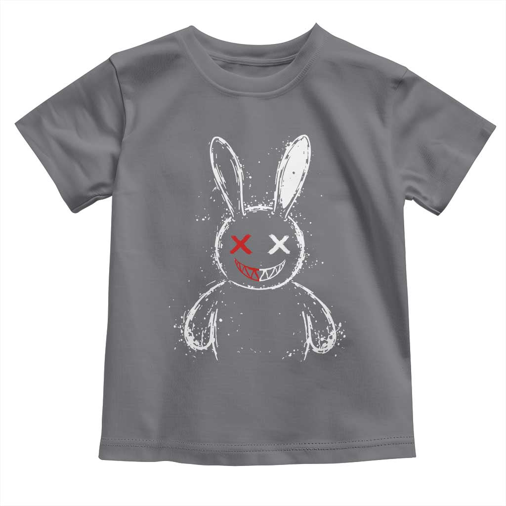 Creepy Cute Bunny Toddler T Shirt Rabbit Alt Goth Grunge Horror Aesthetic TS10 Charcoal Print Your Wear
