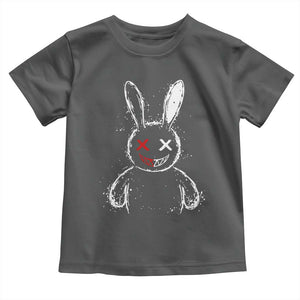 Creepy Cute Bunny Toddler T Shirt Rabbit Alt Goth Grunge Horror Aesthetic TS10 Dark Heather Print Your Wear
