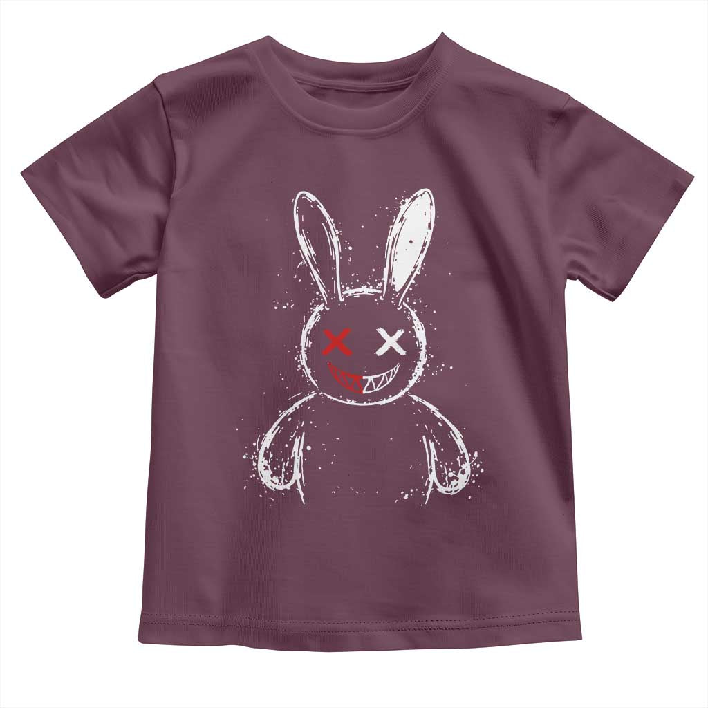 Creepy Cute Bunny Toddler T Shirt Rabbit Alt Goth Grunge Horror Aesthetic TS10 Maroon Print Your Wear