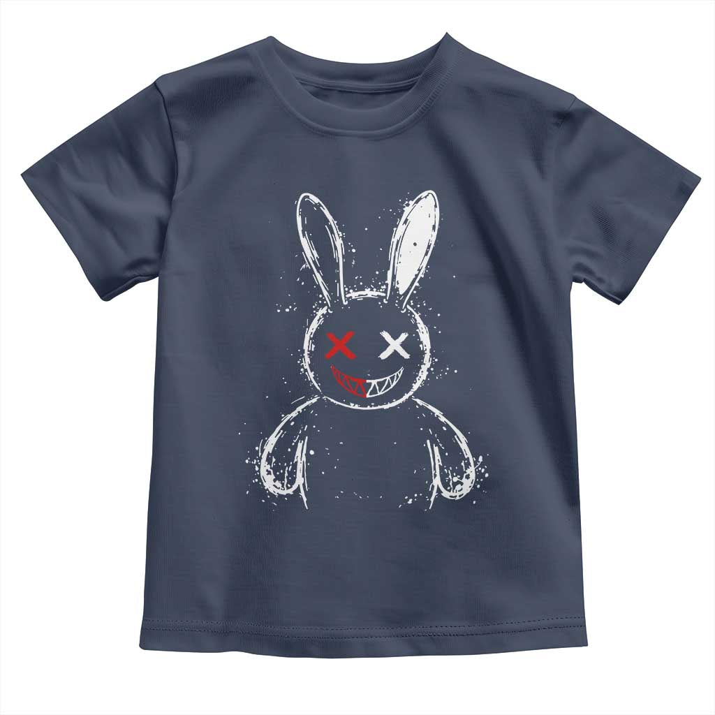 Creepy Cute Bunny Toddler T Shirt Rabbit Alt Goth Grunge Horror Aesthetic TS10 Navy Print Your Wear