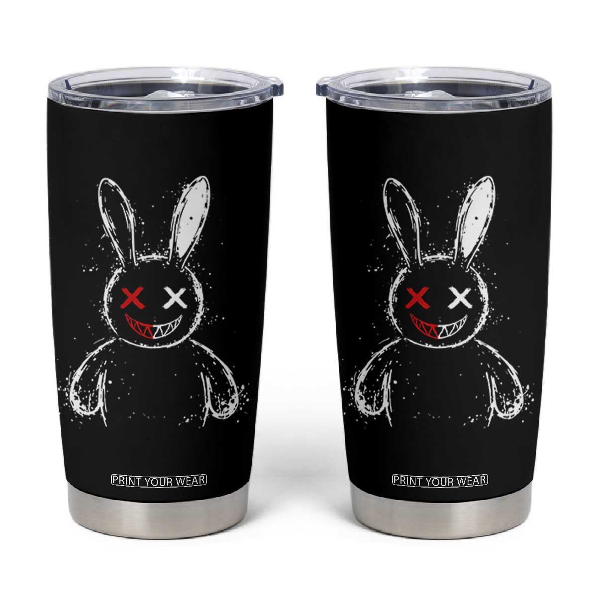 Creepy Cute Bunny Tumbler Cup Rabbit Alt Goth Grunge Horror Aesthetic TS10 Black Print Your Wear