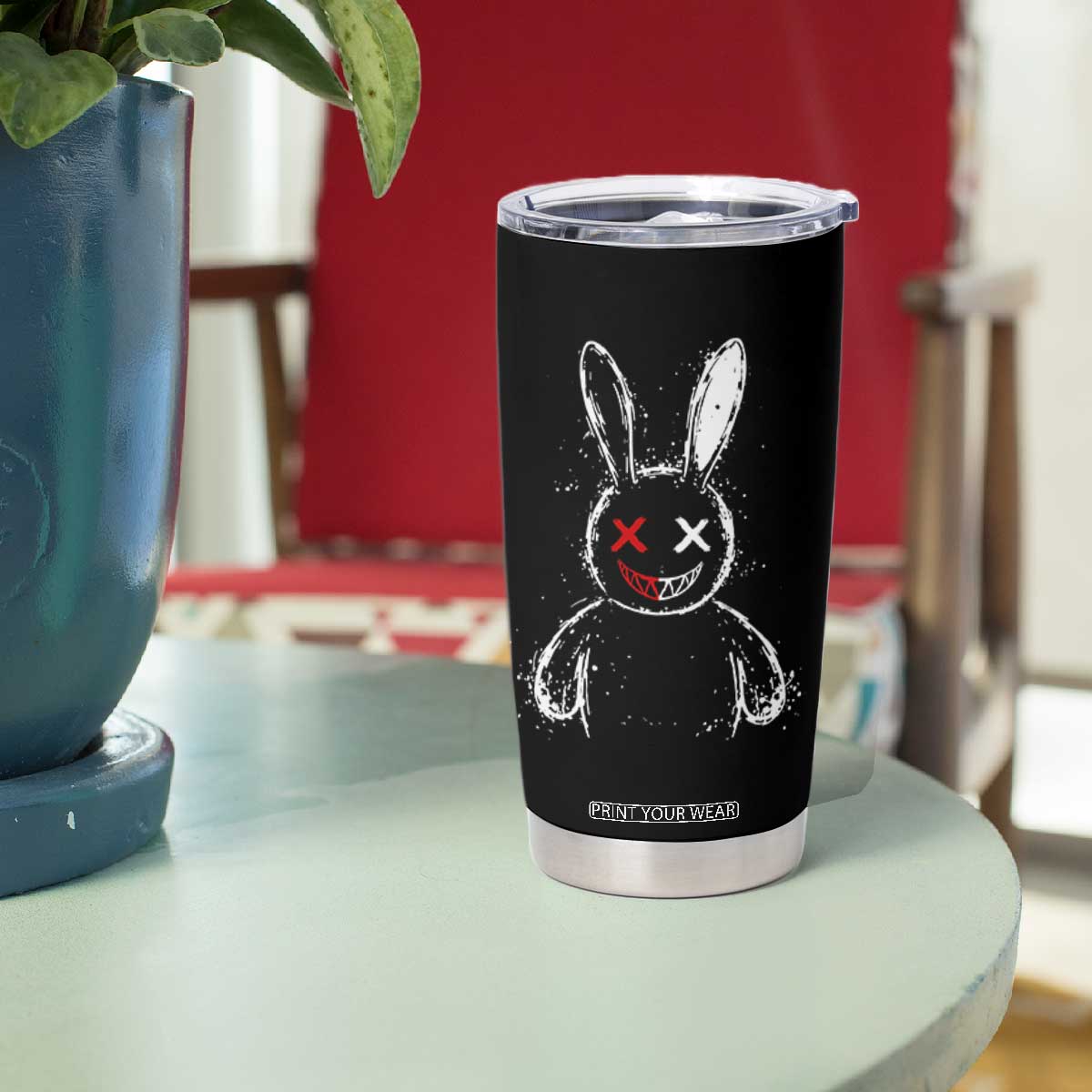 Creepy Cute Bunny Tumbler Cup Rabbit Alt Goth Grunge Horror Aesthetic TS10 Print Your Wear