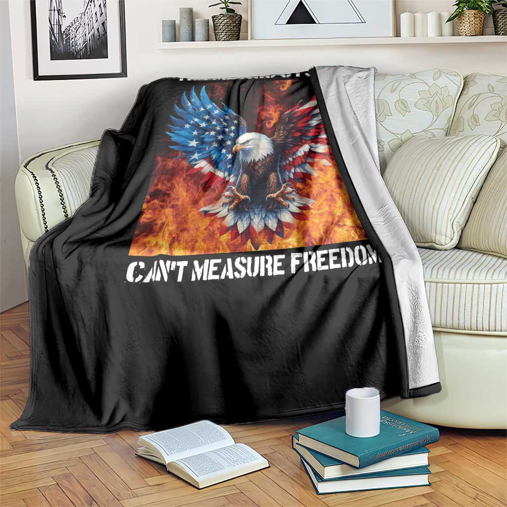 Funny Bald Eagle 4th of July Throw Blanket The Metric System Cant Measure Freedom American Flag TS10 Print Your Wear