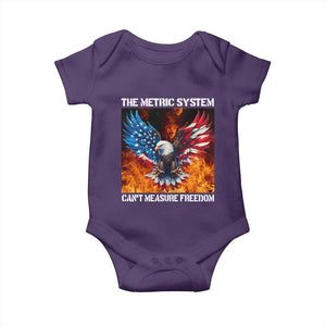Funny Bald Eagle 4th of July Baby Onesie The Metric System Cant Measure Freedom American Flag TS10 Purple Print Your Wear