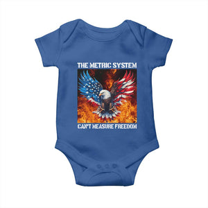 Funny Bald Eagle 4th of July Baby Onesie The Metric System Cant Measure Freedom American Flag TS10 Royal Blue Print Your Wear