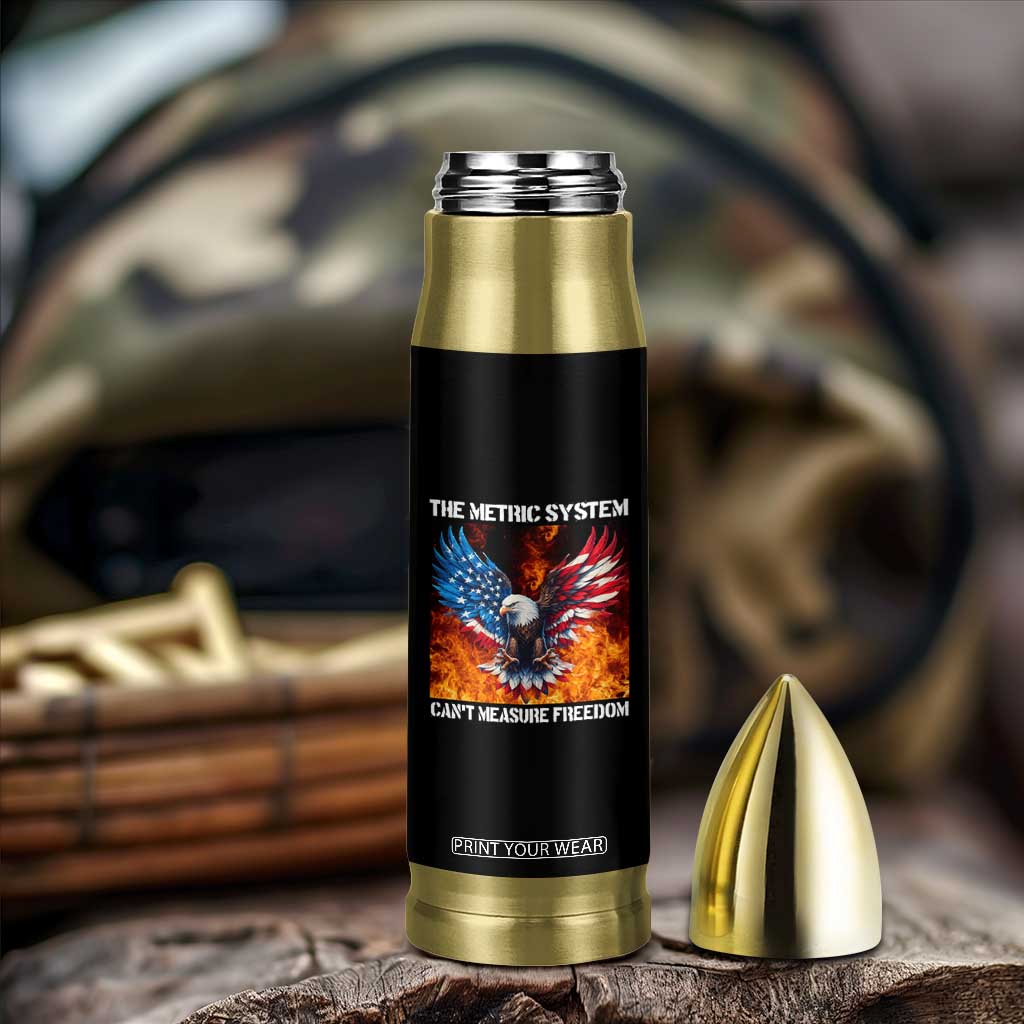 Funny Bald Eagle 4th of July Bullet Tumbler The Metric System Cant Measure Freedom American Flag TS10 Print Your Wear