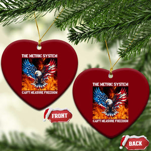 Funny Bald Eagle 4th of July Ceramic Ornament The Metric System Cant Measure Freedom American Flag TS10 Print Your Wear