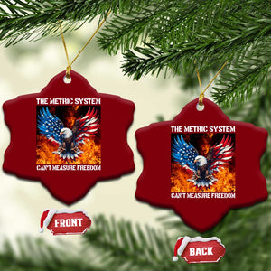 Funny Bald Eagle 4th of July Ceramic Ornament The Metric System Cant Measure Freedom American Flag TS10 Print Your Wear