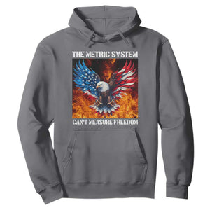 Funny Bald Eagle 4th of July Hoodie The Metric System Cant Measure Freedom American Flag TS10 Charcoal Print Your Wear