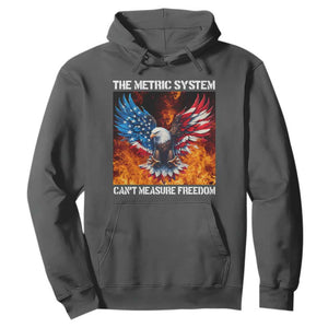 Funny Bald Eagle 4th of July Hoodie The Metric System Cant Measure Freedom American Flag TS10 Dark Heather Print Your Wear