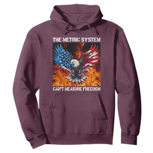 Funny Bald Eagle 4th of July Hoodie The Metric System Cant Measure Freedom American Flag TS10 Maroon Print Your Wear