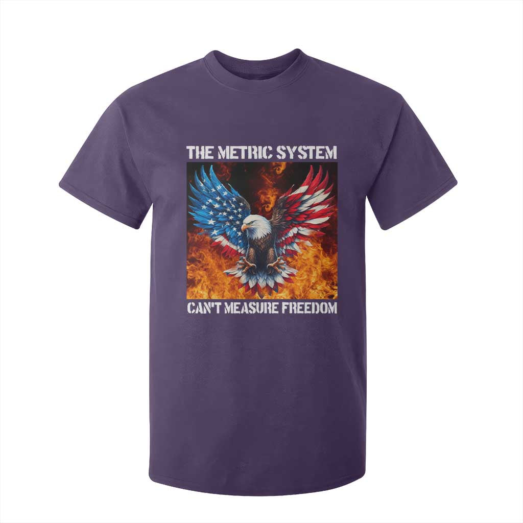 Funny Bald Eagle 4th of July T Shirt For Kid The Metric System Cant Measure Freedom American Flag TS10 Purple Print Your Wear