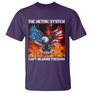 Funny Bald Eagle 4th of July T Shirt The Metric System Cant Measure Freedom American Flag TS10 Purple Print Your Wear