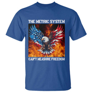 Funny Bald Eagle 4th of July T Shirt The Metric System Cant Measure Freedom American Flag TS10 Royal Blue Print Your Wear