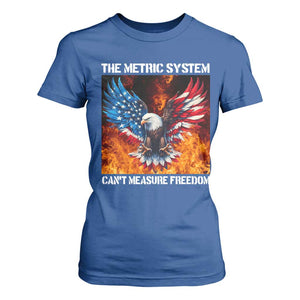 Funny Bald Eagle 4th of July T Shirt For Women The Metric System Cant Measure Freedom American Flag TS10 Royal Blue Print Your Wear