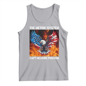 Funny Bald Eagle 4th of July Tank Top The Metric System Cant Measure Freedom American Flag TS10 Athletic Heather Print Your Wear